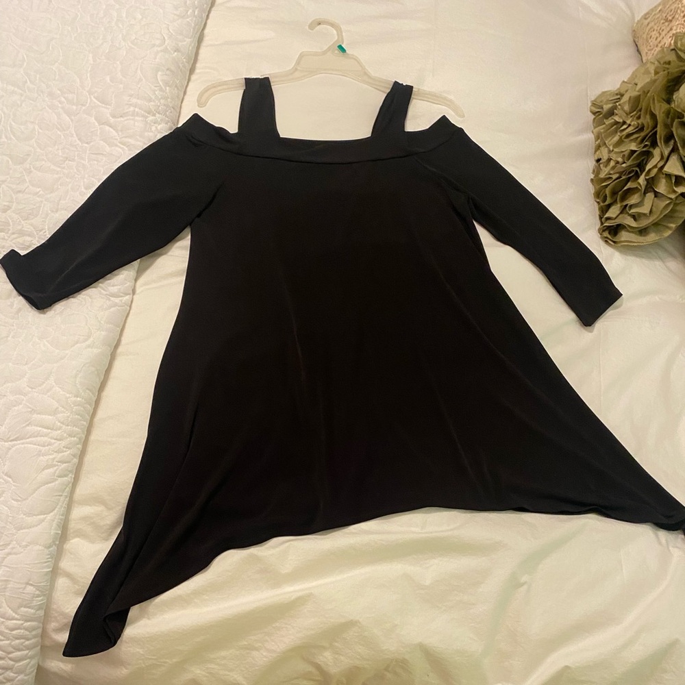 Clara Sunwoo Tunic Cut Out Shoulder Black Small